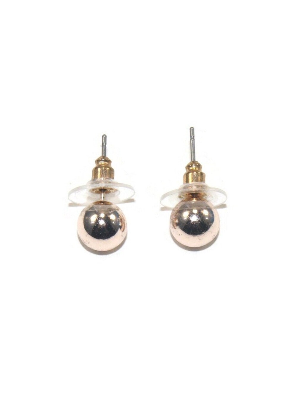 Vintage Silver Tone Ball Stud Earrings with Post Backs for Pierced Ears.